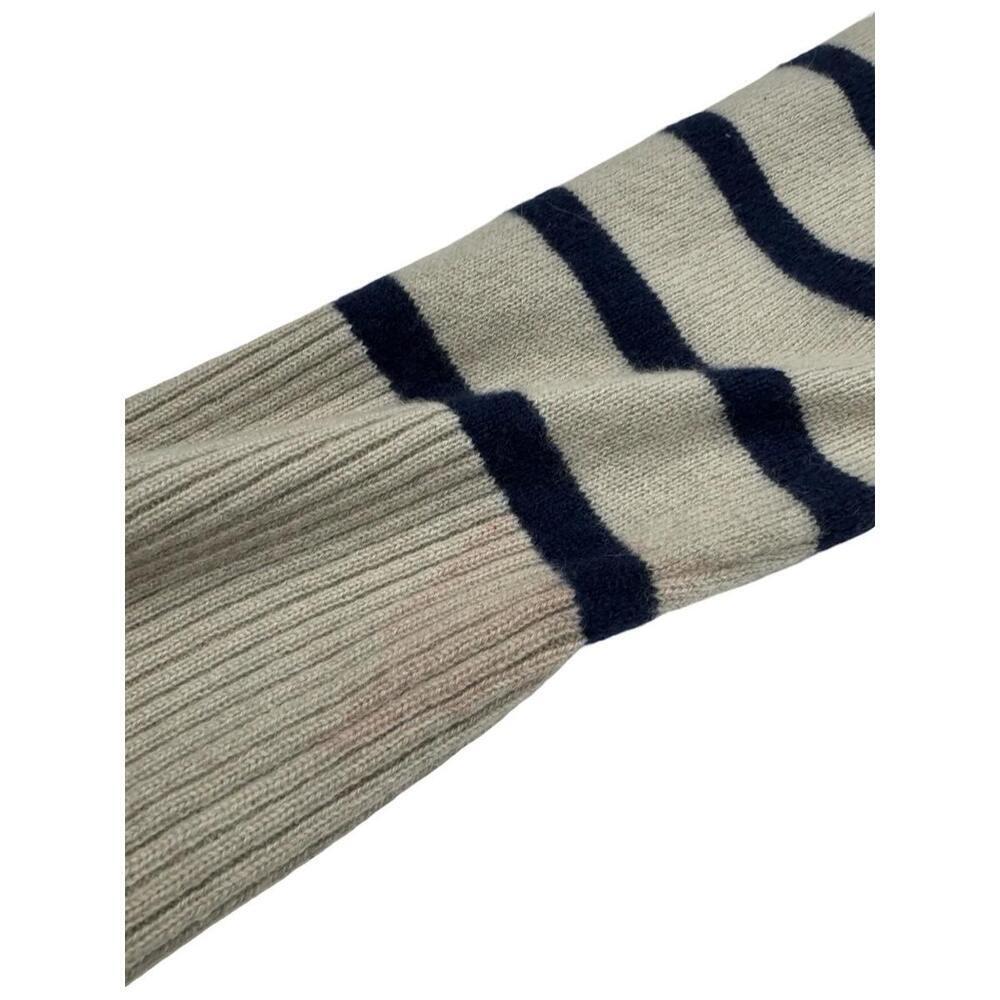 Saks Fifth Avenue Cashmere Pullover Turtleneck Sweater Striped Beige Size XS - Picture 5 of 5
